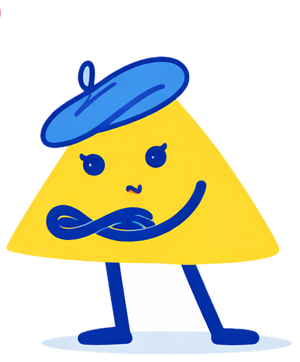 D.A.R.C.I looking skeptical with curly mustache